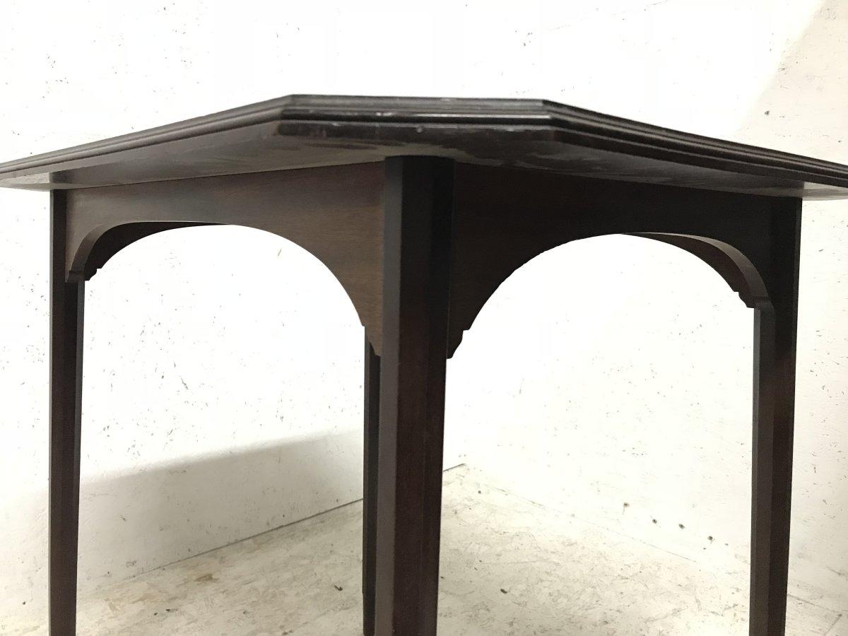 English Morris & Co. an Arts & Crafts Mahogany Side or Centre Table with Canted Corners