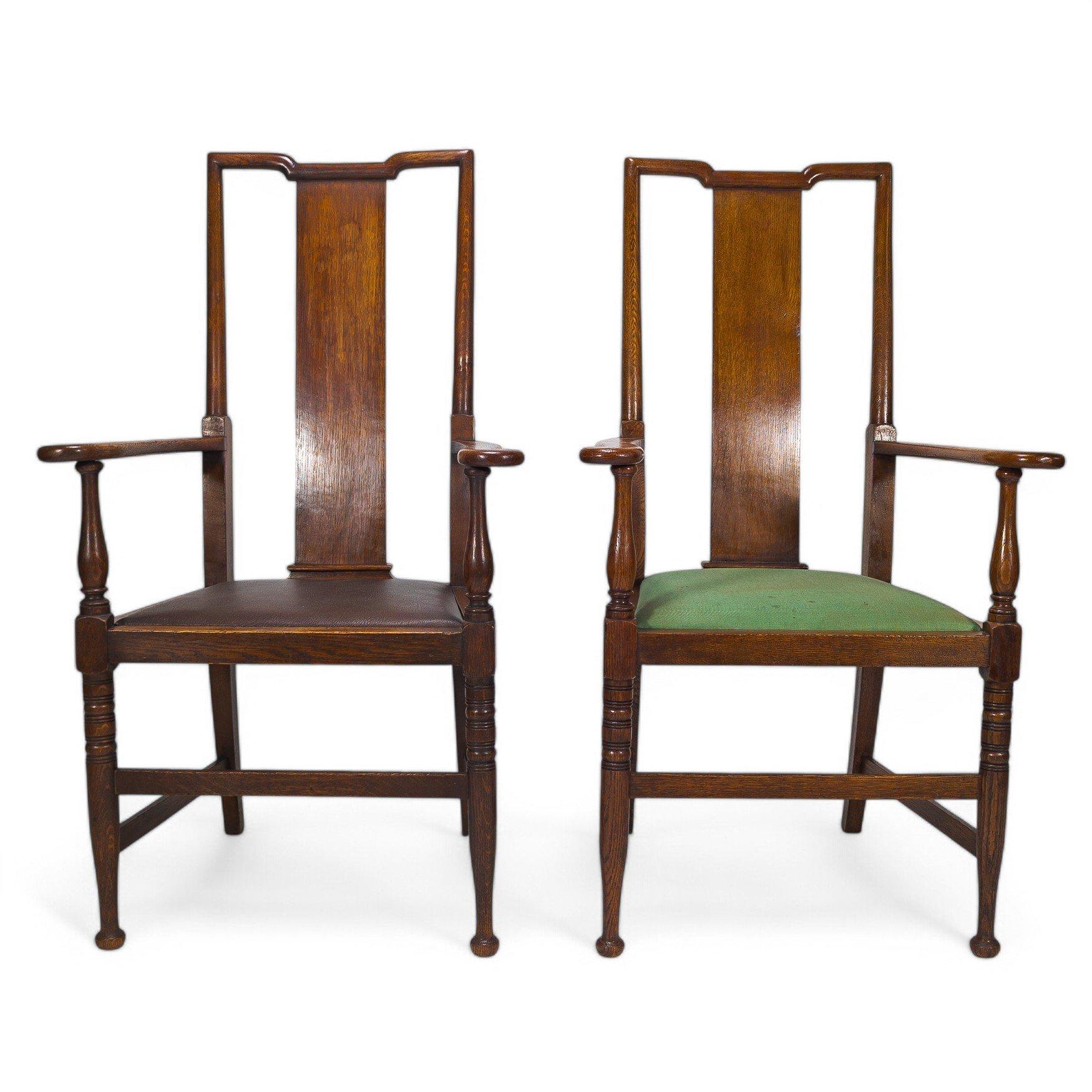 Morris & Co. Fauteuils de salle à manger en Oak Arts & Crafts, Design/One en vente 13