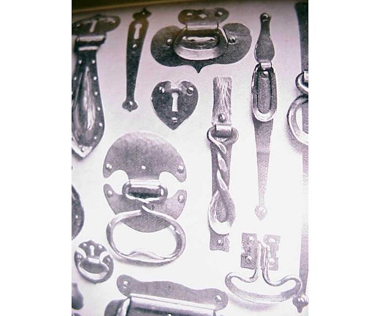 Morris & Co Attr. An Arts & Crafts Oak Treble Linen Press, Metalwork by Rathbone For Sale 3