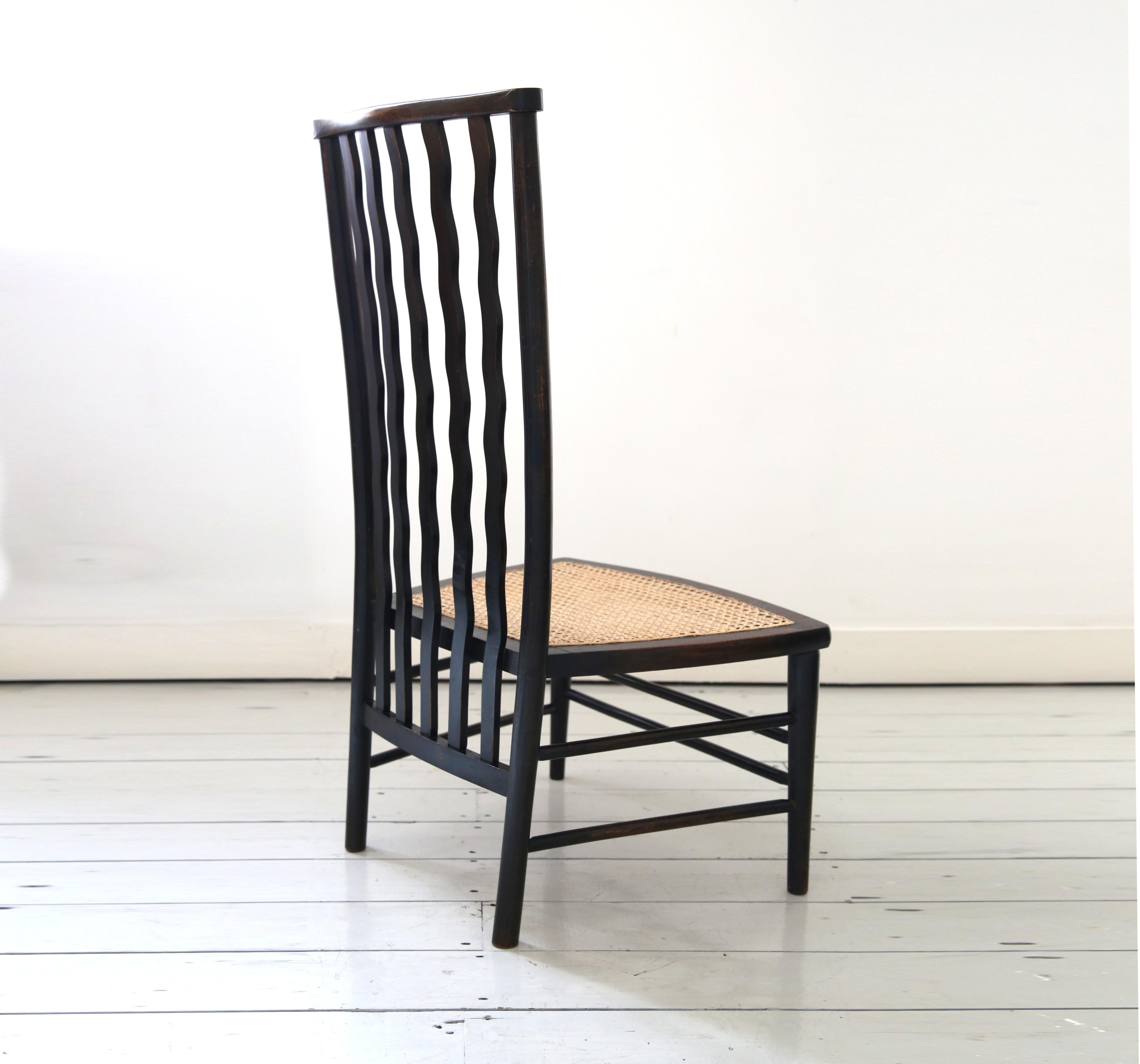 Morris & Co Lath back Chair for Liberty with a cane seat 3