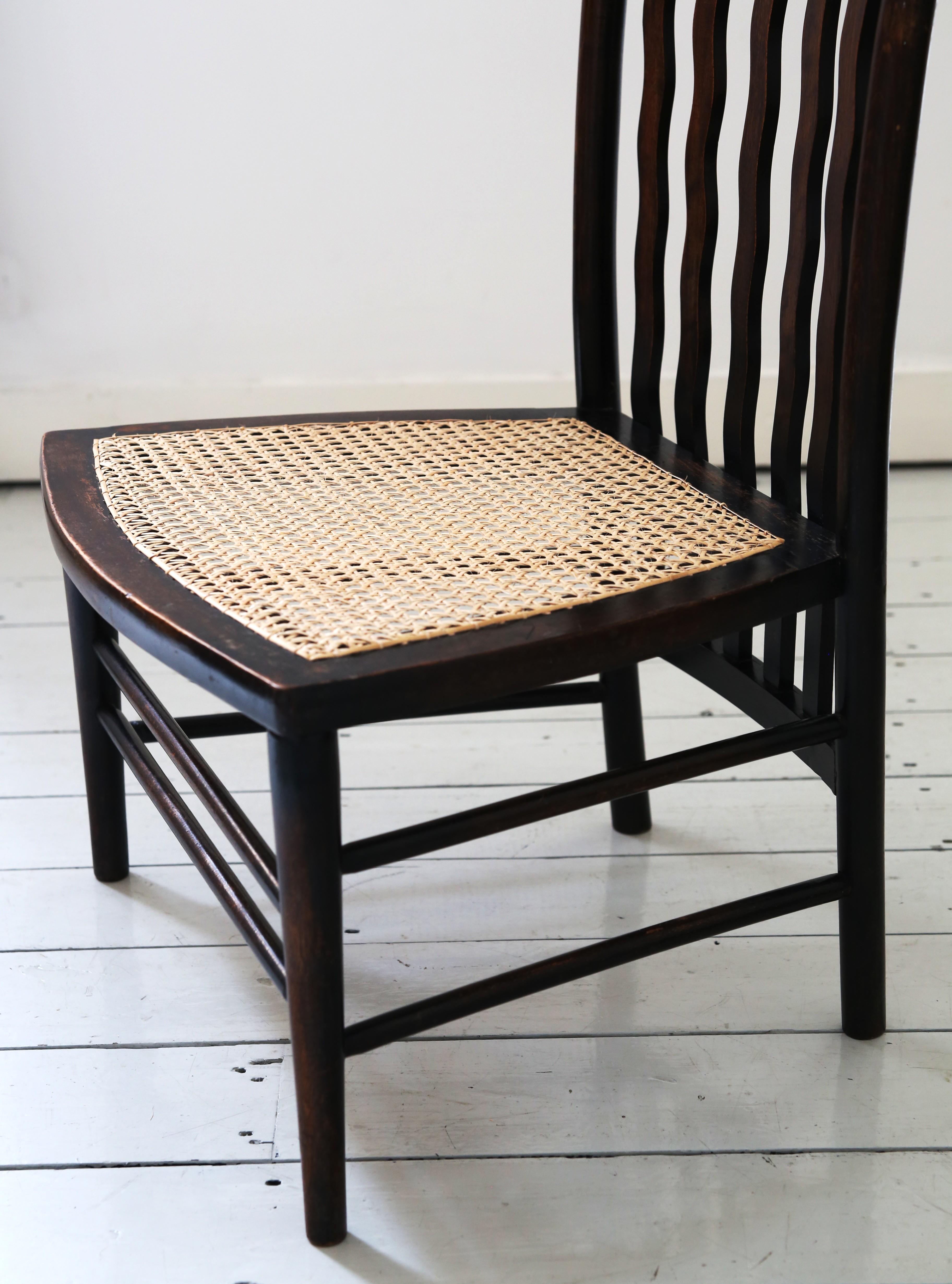 Morris & Co Lath back Chair for Liberty with a cane seat In Good Condition In London, GB