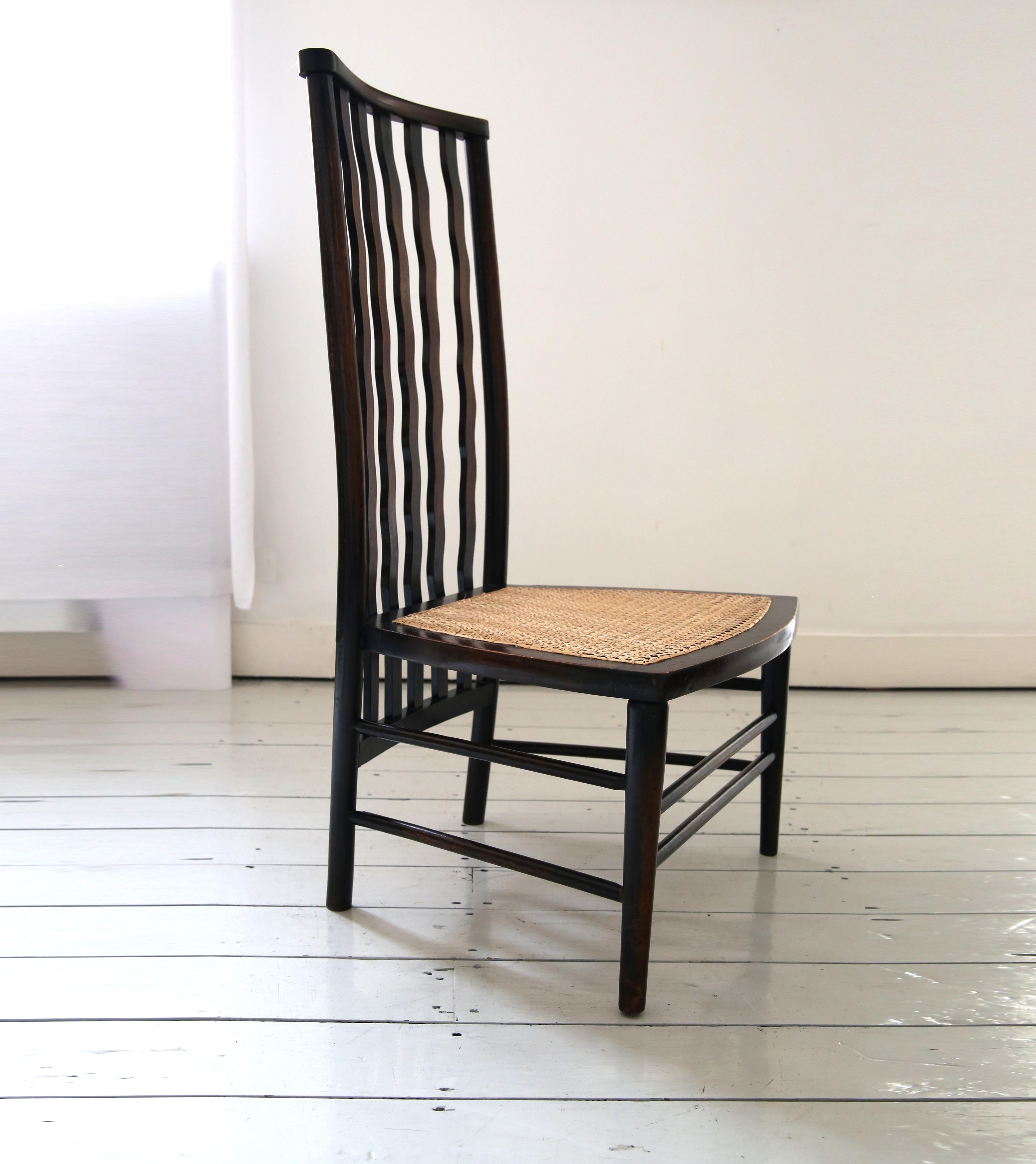 Morris & Co Lath back Chair for Liberty with a cane seat 2
