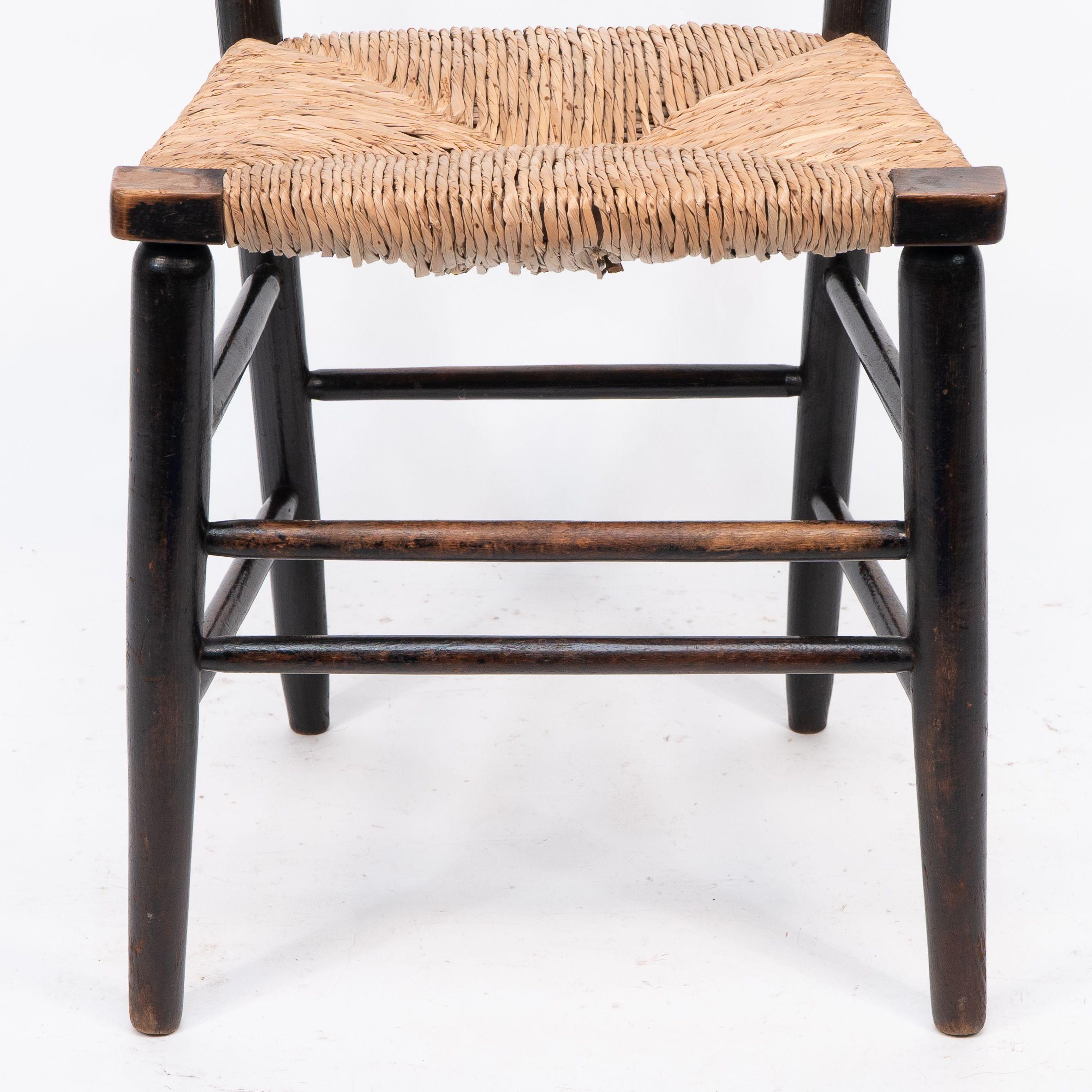 Morris & Co. Phillip Webb Attri. Aesthetic Movement rush seat Sussex side chair For Sale 4