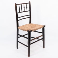 Morris & Co. Phillip Webb Attri. Aesthetic Movement rush seat Sussex side chair