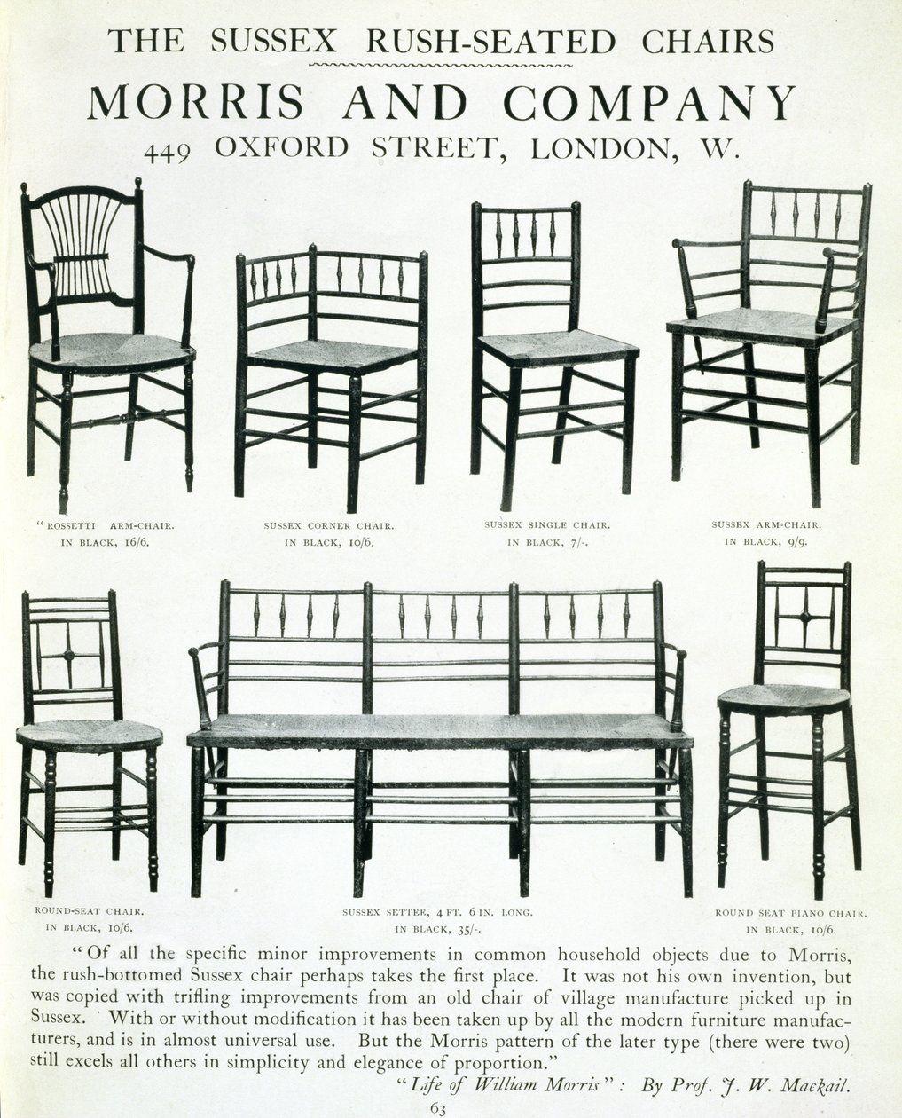 Morris & Co. Phillip Webb Attri. Aesthetic Movement rush seat Sussex side chair For Sale 14