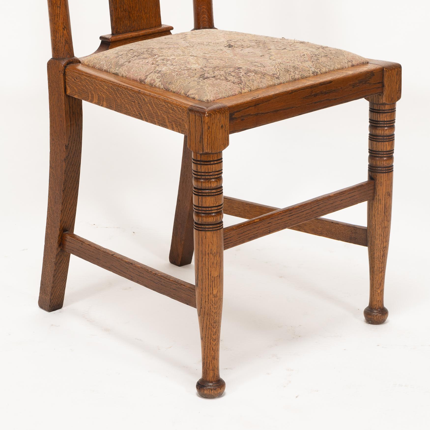 Morris & Co. Sechs Arts & Crafts-Esszimmerstühle aus Eiche, entworfen in den Büros von Shaw im Angebot 6