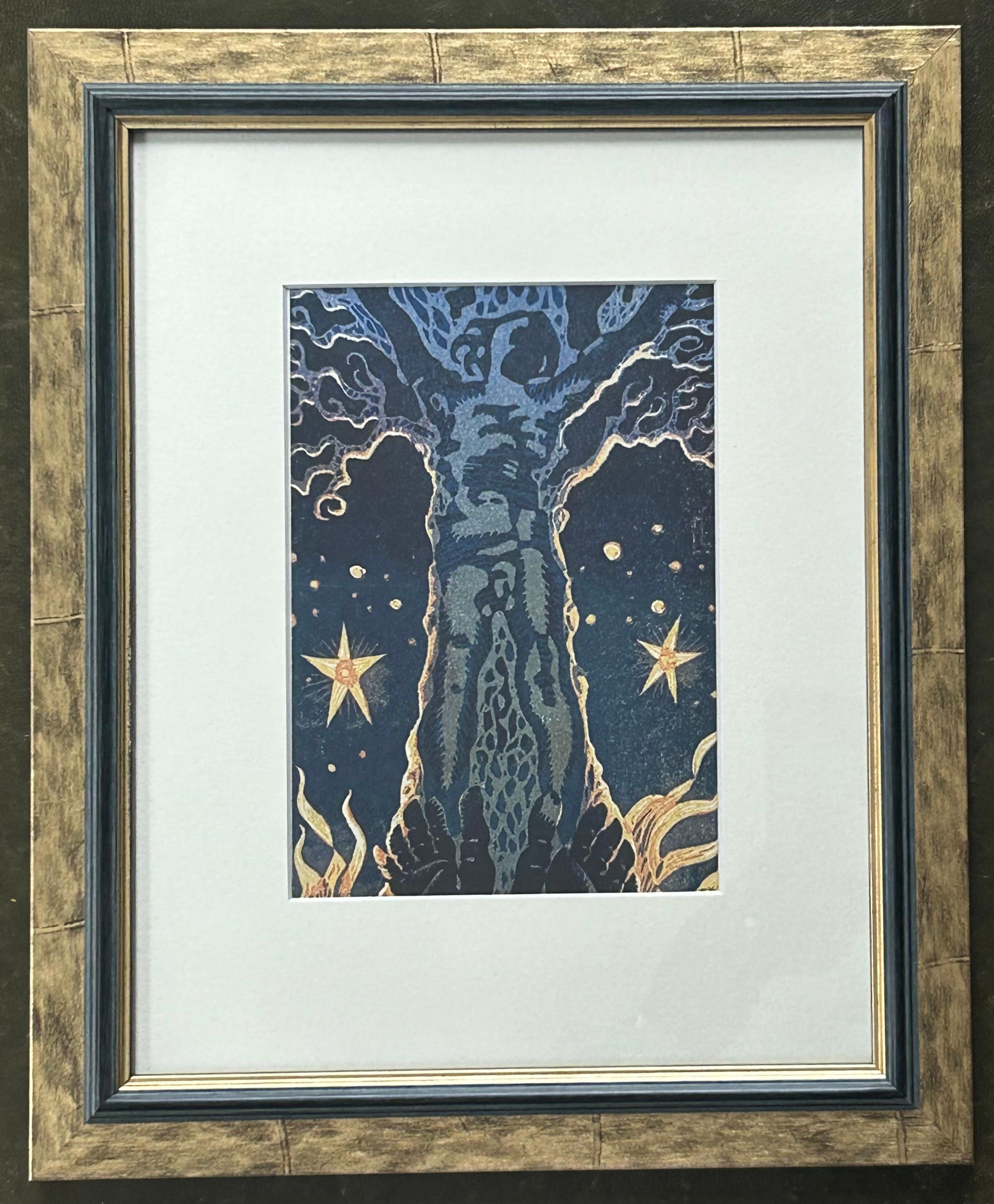 Elimination Linocut Frontispiece, for the publication Yule - Print by Morris Cox