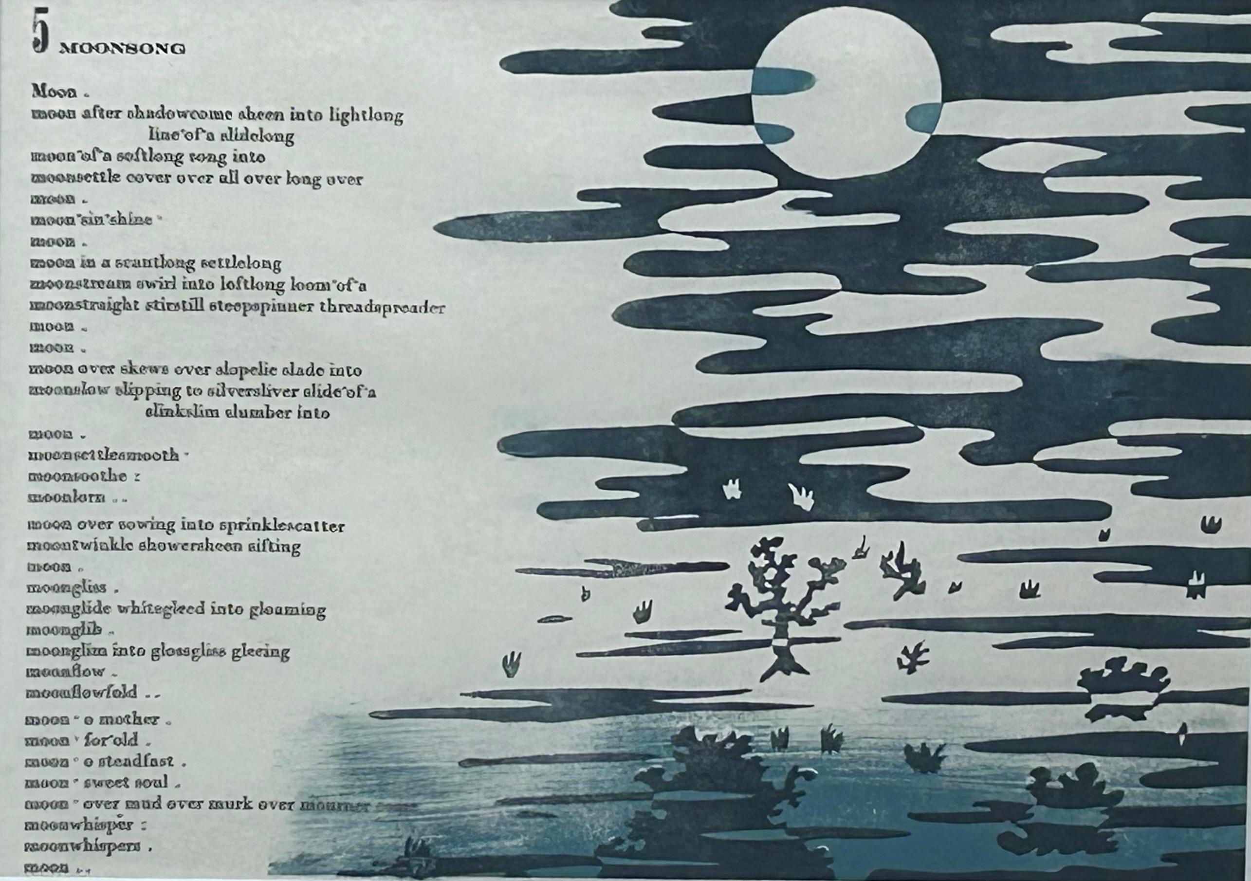 Poesia 5 da 9 Poesie dalla Nature, 1959 - Landscape Art Grigio di Morris Cox