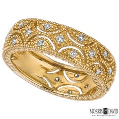 Morris & David 0.34 Carat Natural Diamond Eternity Ring Band G-H SI 14K W Gold