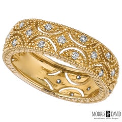 Morris & David 0.34 Carat Natural Diamond Eternity Ring Band G-H SI 14K W Gold