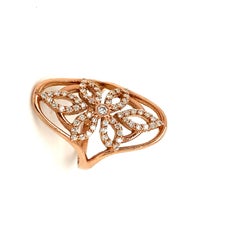 Morris & David 0.60 Carat Natural Diamond Cocktail Ring G SI 14 Karat Rose Gold