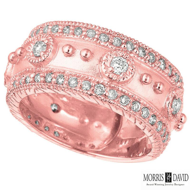 Contemporain Morris & David Bracelet jonc byzantin en or blanc 14 carats avec diamants naturels de 1,06 carat G SI en vente