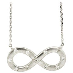 Morris 
David 14 Karat White Gold 0.4 Carat Diamond Infinity Pendant Necklace