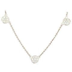 Morris & David 14 Karat White Gold 0.75 Carat Diamond Thin Spaced Necklace