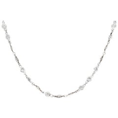 Morris & David 14 Karat White Gold 2.21 Carat Diamond Necklace