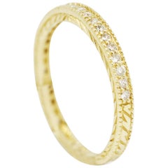 Morris 
David 14 Karat Yellow Gold 0.31 Carat Diamond Shared Prong Band Ring