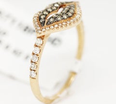 Morris & David 14 Karat Rose Gold 0.42 Carat Diamond Pave Lips Ring