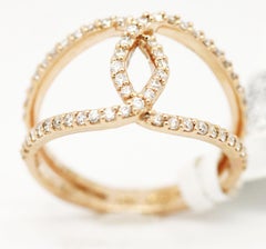 Morris & David 14 Karat Rose Gold 0.45 Carat Diamond Open Overlap Ring