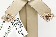 Morris & David 14 Karat Rose Gold 0.58 Carat Cognac Diamond Stud Lip Earrings