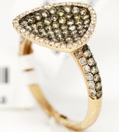 Morris & David 14 Karat Rose Gold 1.08 Carat Diamond Pave Abstract Fashion Ring
