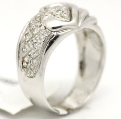 Morris & David 14 Karat White Gold 0.17 Carat Diamond Dome Ring