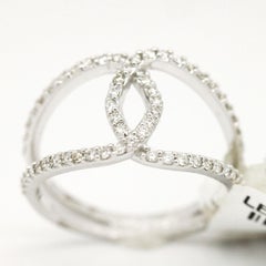 Morris & David 14 Karat White Gold 0.45 Carat Diamond Open Overlap Ring