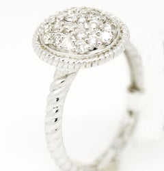 Morris & David 14 Karat White Gold 0.63 Carat Diamond Pavé Cocktail Ring