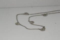 Morris & David 14 Karat White Gold 0.75 Carat Diamond Thin Spaced Necklace