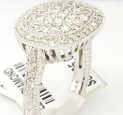 Morris & David 14 Karat White Gold 1.25 Carat Diamond Pave Cocktail Ring