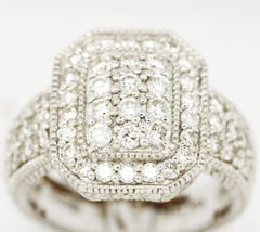 Morris & David 14 Karat White Gold 1.51 Carat Diamond Pave Cocktail Ring