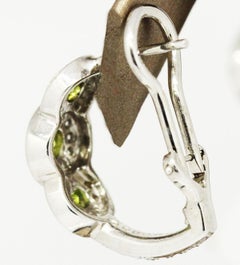 Morris & David 14 Karat White Gold 1.60 Carat Yellow Diamond Huggie Earrings