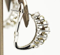Morris & David 14 Karat White Gold 3.24 Carat Yellow Diamond Huggie Earrings
