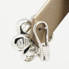 Morris & David 14 Karat White Gold 3.45 Carat Diamond Flower Earrings