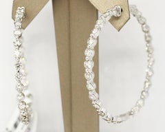 Morris & David 14 Karat White Gold 8.32 Carat Diamond Large Hoop Earrings