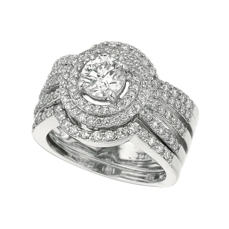 For Sale:  Morris & David 1.75 Carat Natural Diamond Ring G SI 14 Karat White Gold
