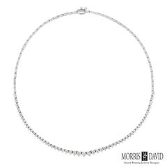 Morris & David 5.00 Carat Natural Diamond Necklace 14K White Gold