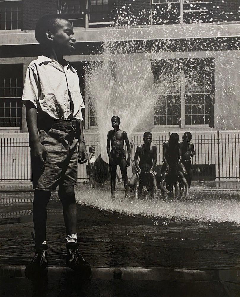 Boy Street Shower - Photograph by Morris Engel