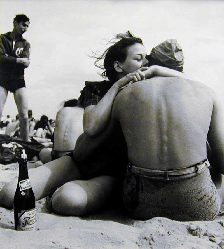 Morris Engel Black and White Photograph - Embrace, Coney Island