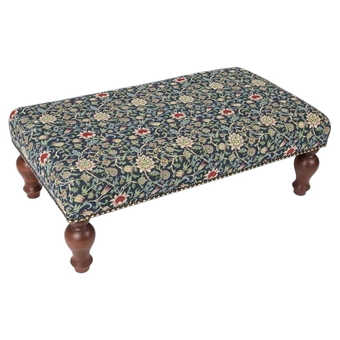 Morris Evenlode Blue Large Stool For Sale