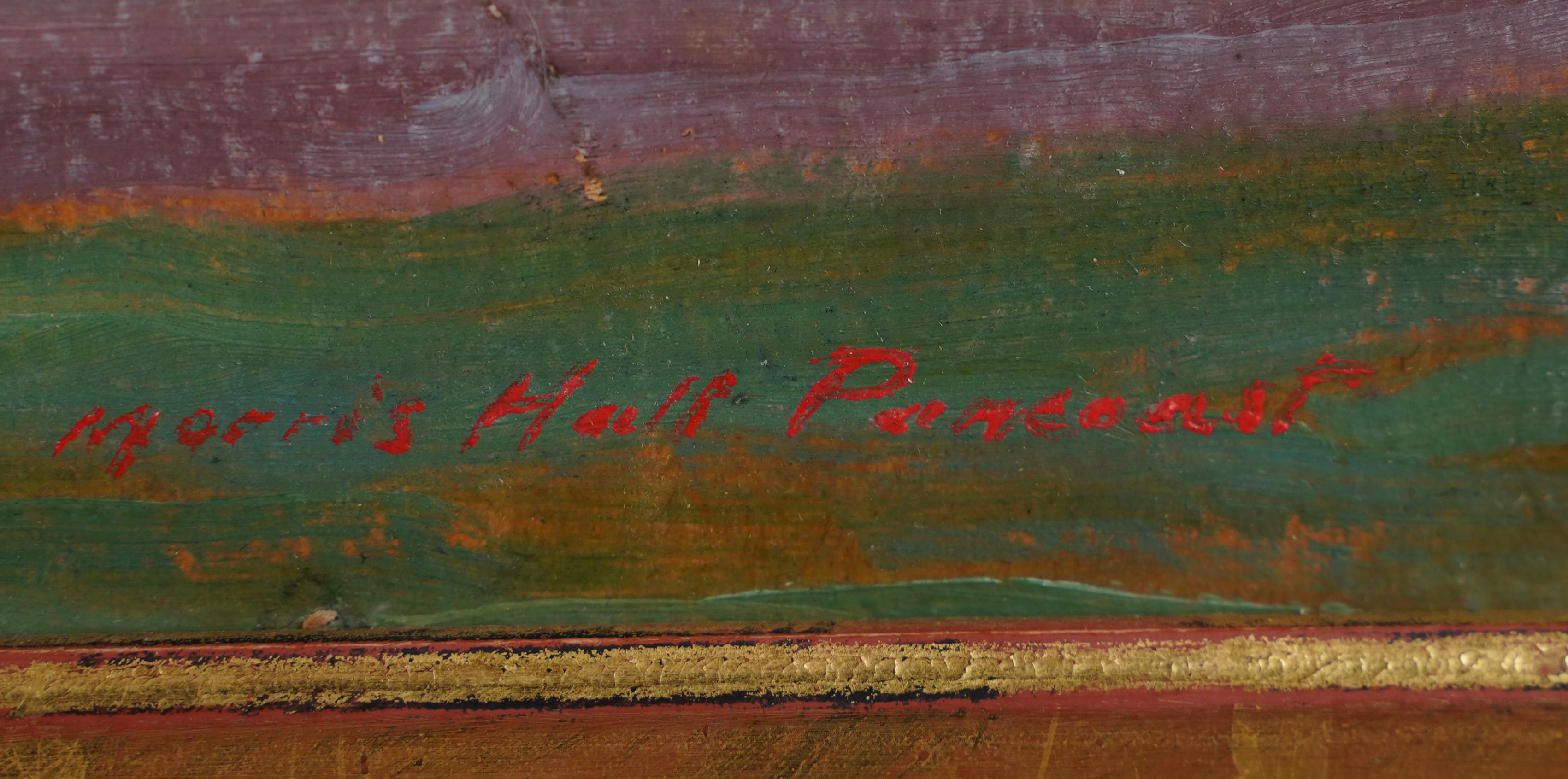 Antico dipinto ad olio costiero impressionista firmato dalla scuola americana e incorniciato in oro in vendita 1