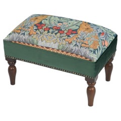 Morris Hares Upholstered Stool with Velvet Sides