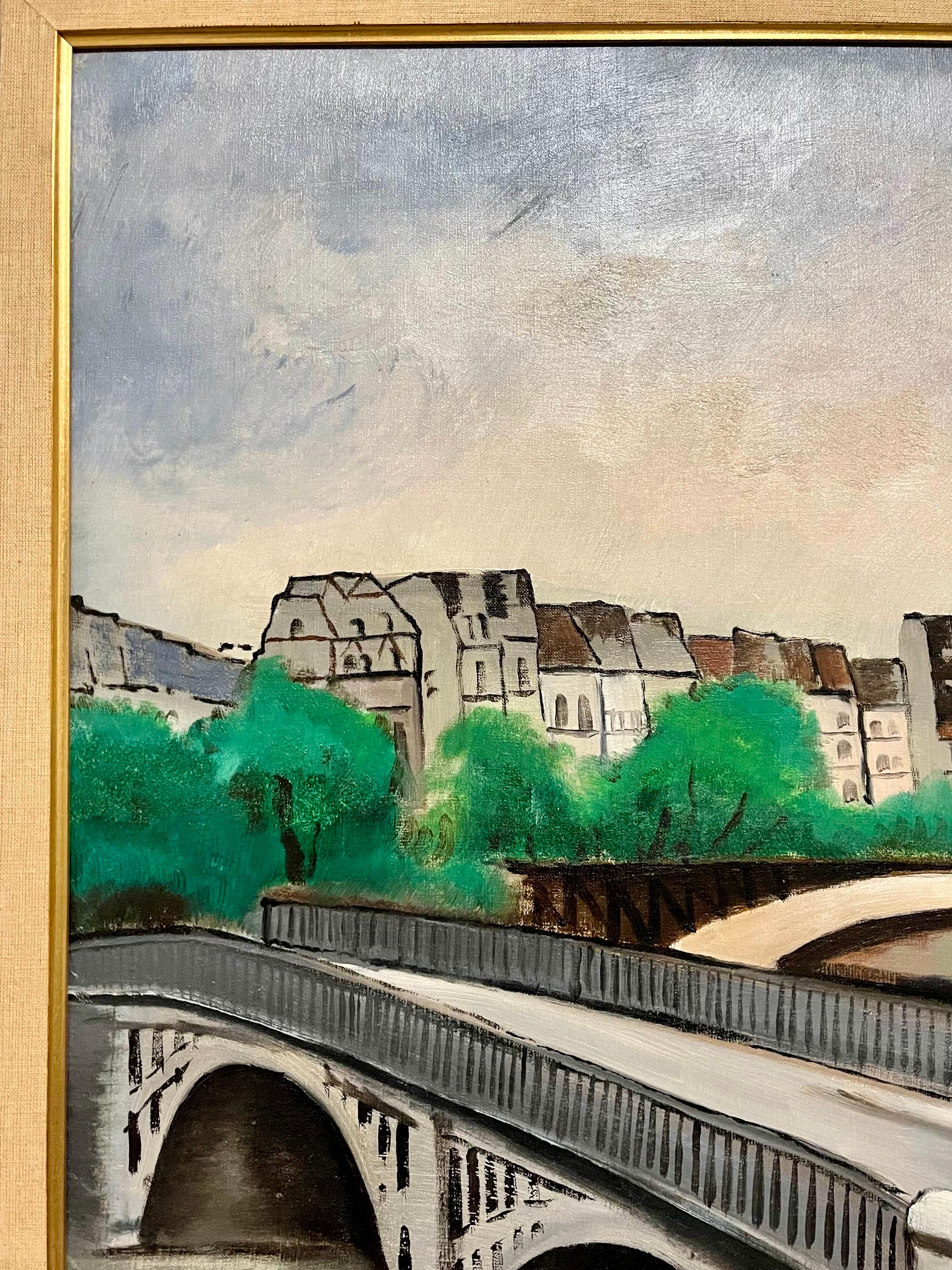 Peinture à l'huile de 1927 - Tour Eiffel - Paris - L'artiste moderniste américain Wpa Morris Kantor en vente 4