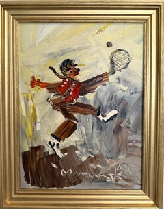 1982 Morris Katz (1931–2010) Original Oil Painting Clown Impasto Palette Knife