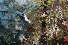Flower Field, Impressionist Oil Paint by Morris Katz