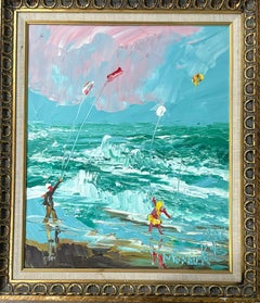 “Flying kites on the beach”