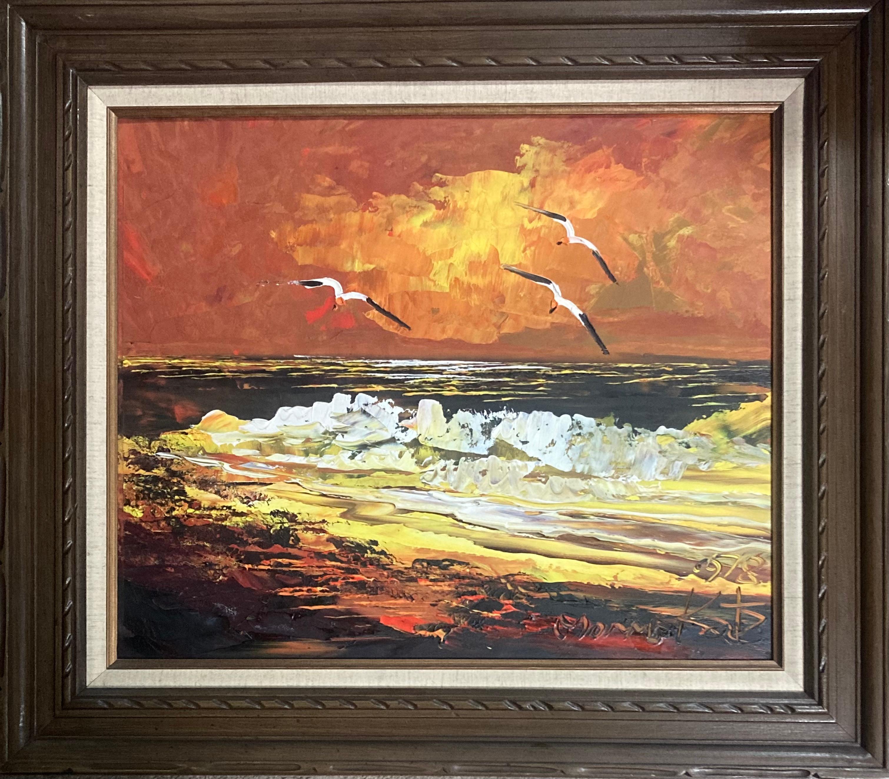 "Escena del océano" - Painting de Morris Katz