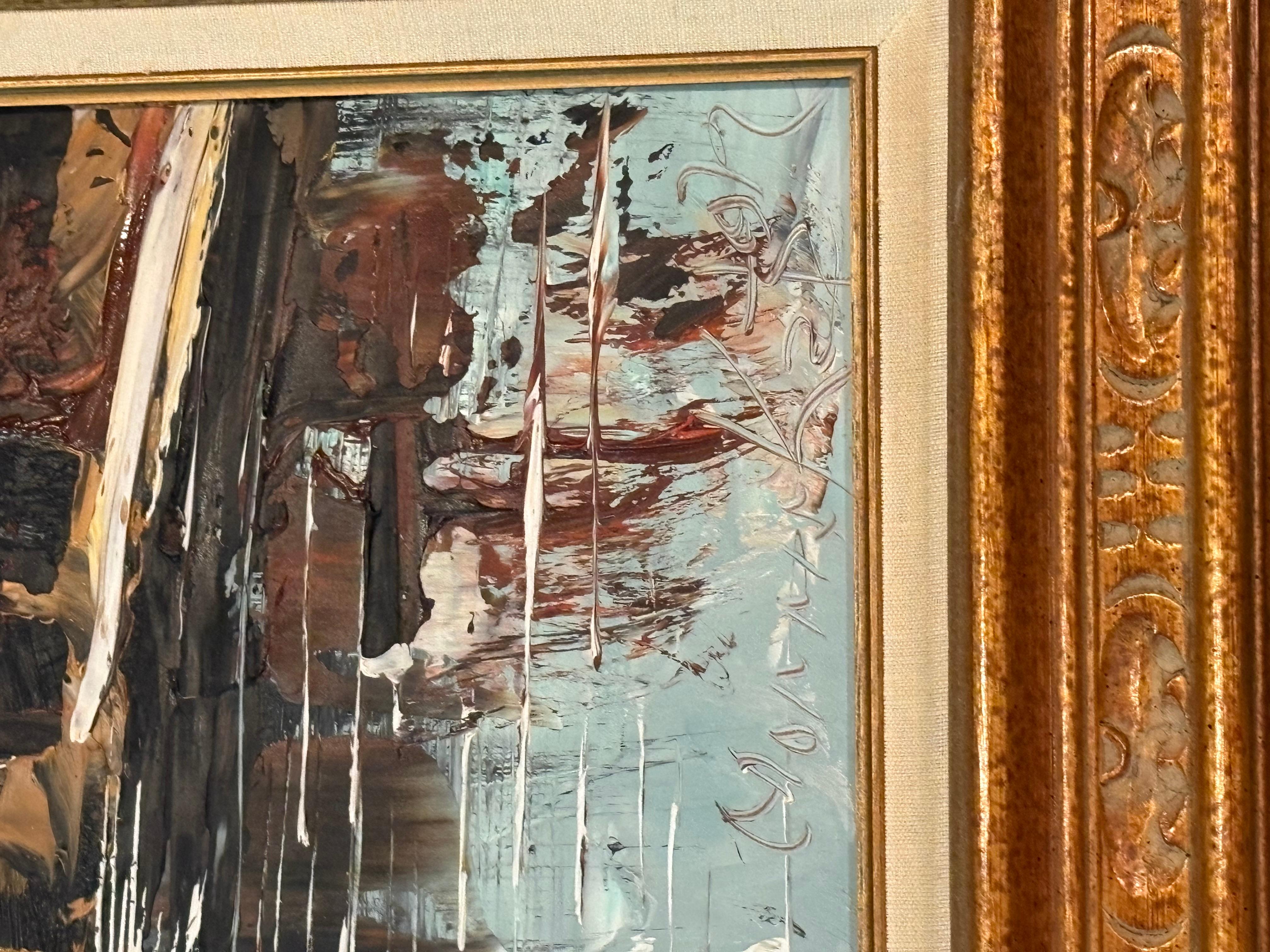 Peinture originale sur panneau de Morris Katz Watermill. En bon état mesure 38x32