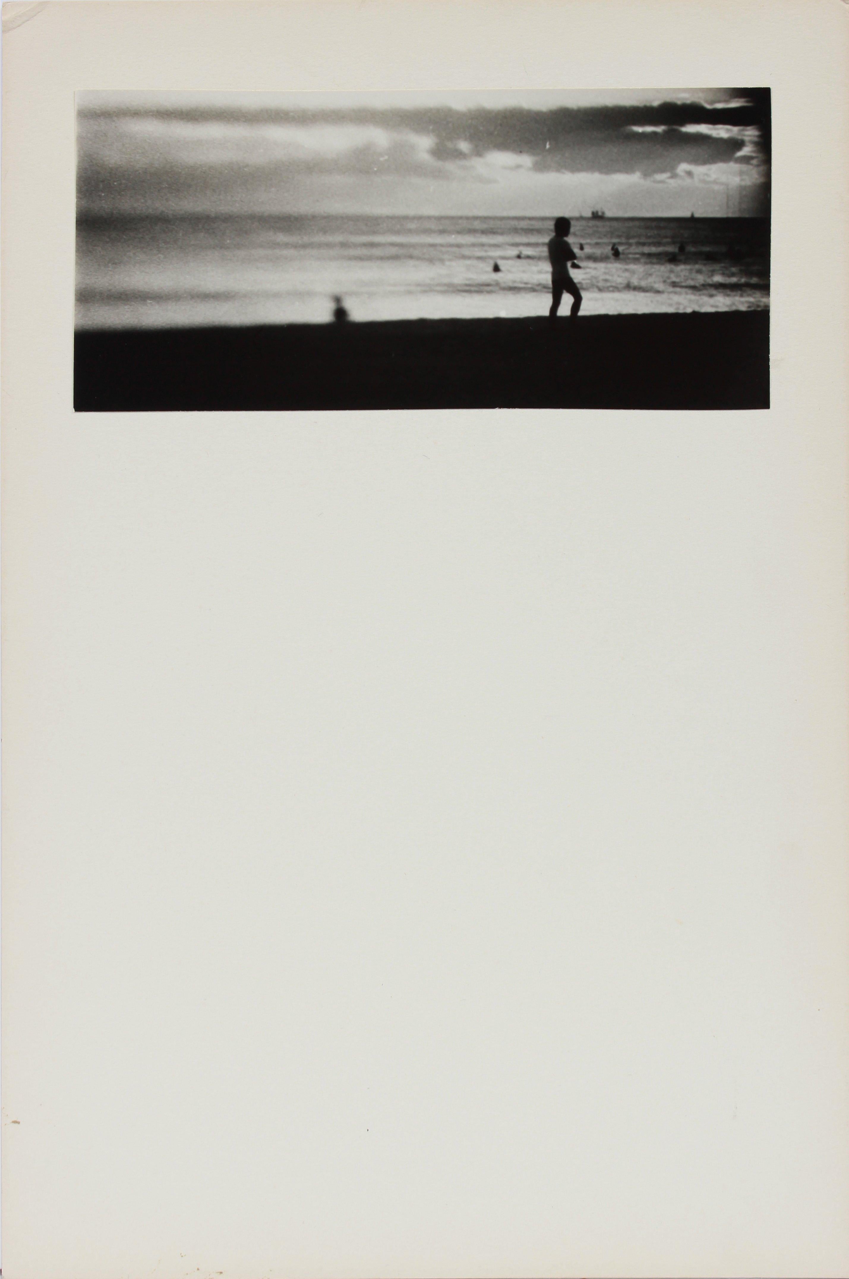 Morris Kronfeld Black and White Photograph - Black and White Beach Scene 1970s Photograph