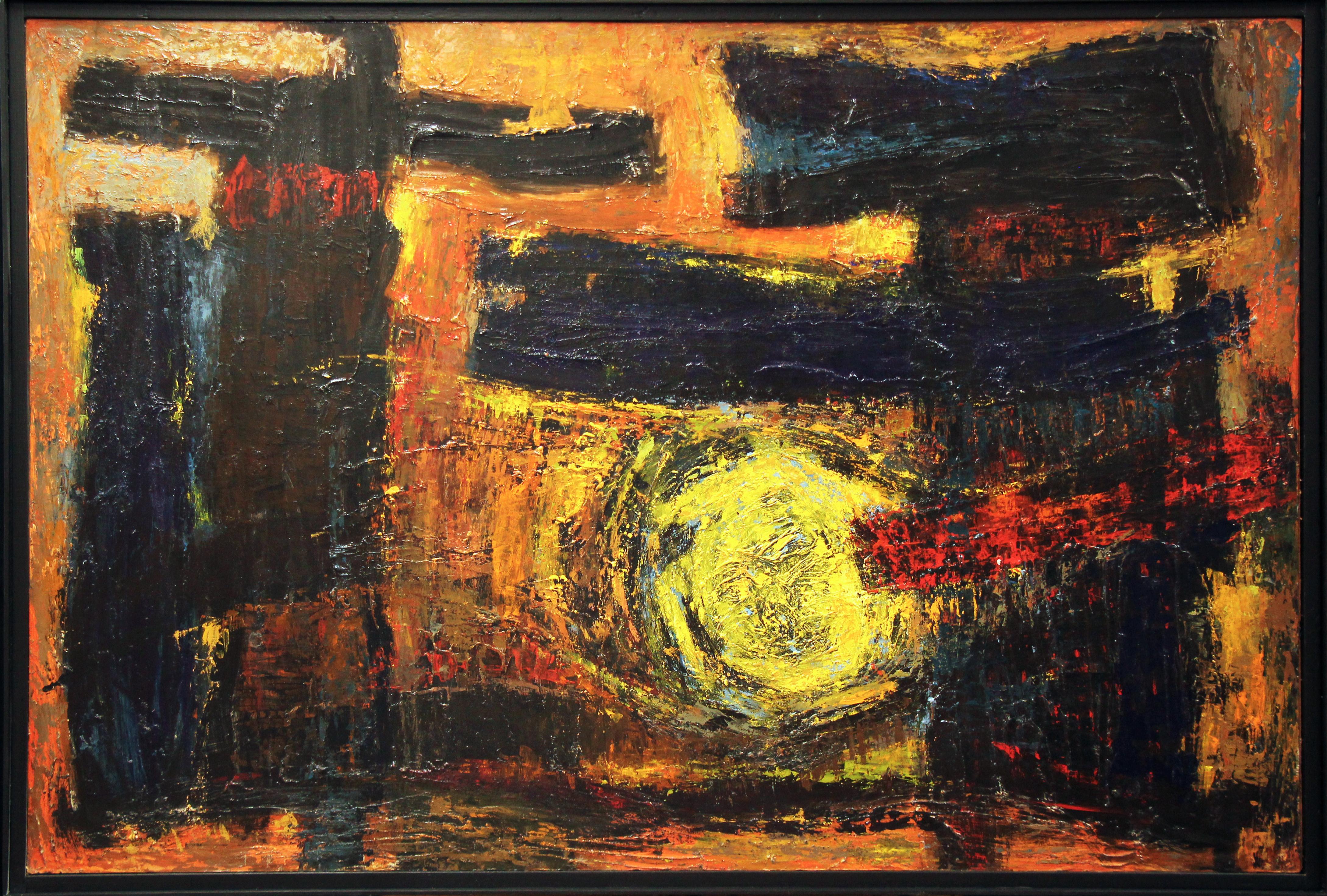 Espressionista astratto #1, multicolore, artista di Philadelphia, firmato - Painting di Morris Lewis Blackman