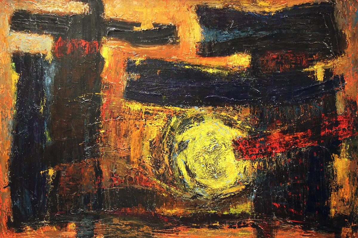 Abstract Painting di Morris Lewis Blackman - Espressionista astratto #1, multicolore, artista di Philadelphia, firmato